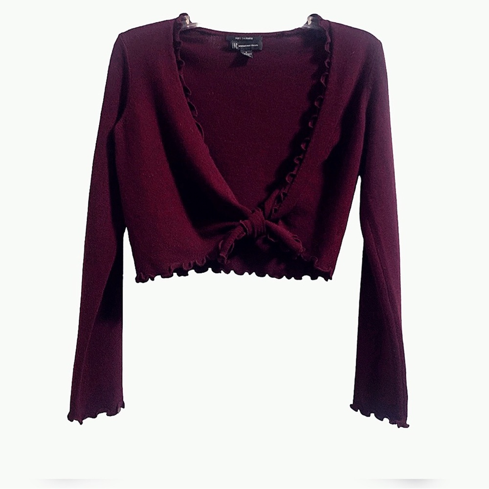I.N.C. International Concepts Deep Purple Burgundy cashmere  sweater.